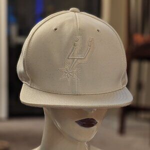 Spurs All White Flat Brim Snap Back